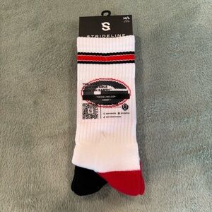 Strideline Georgia Bulldogs Socks Crew Red White Black M/L NCAA 2 Pair